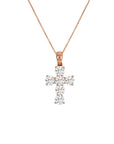 Lab Grown Diamond Cross Pendant Necklace in 14K Gold