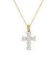Lab Grown Diamond Cross Pendant Necklace in 14K Gold
