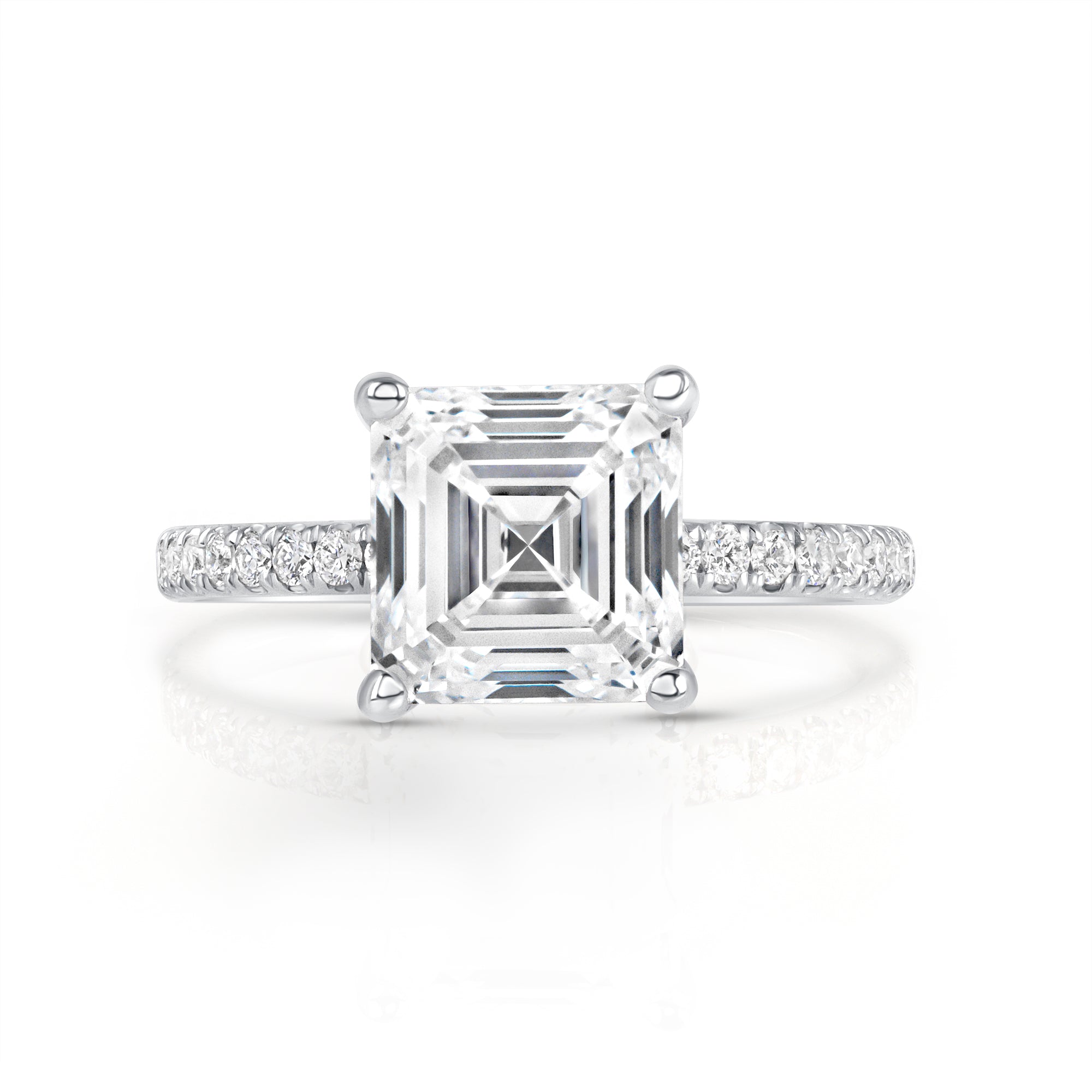 3.47ct Asscher Lab Grown Diamond Engagement Ring