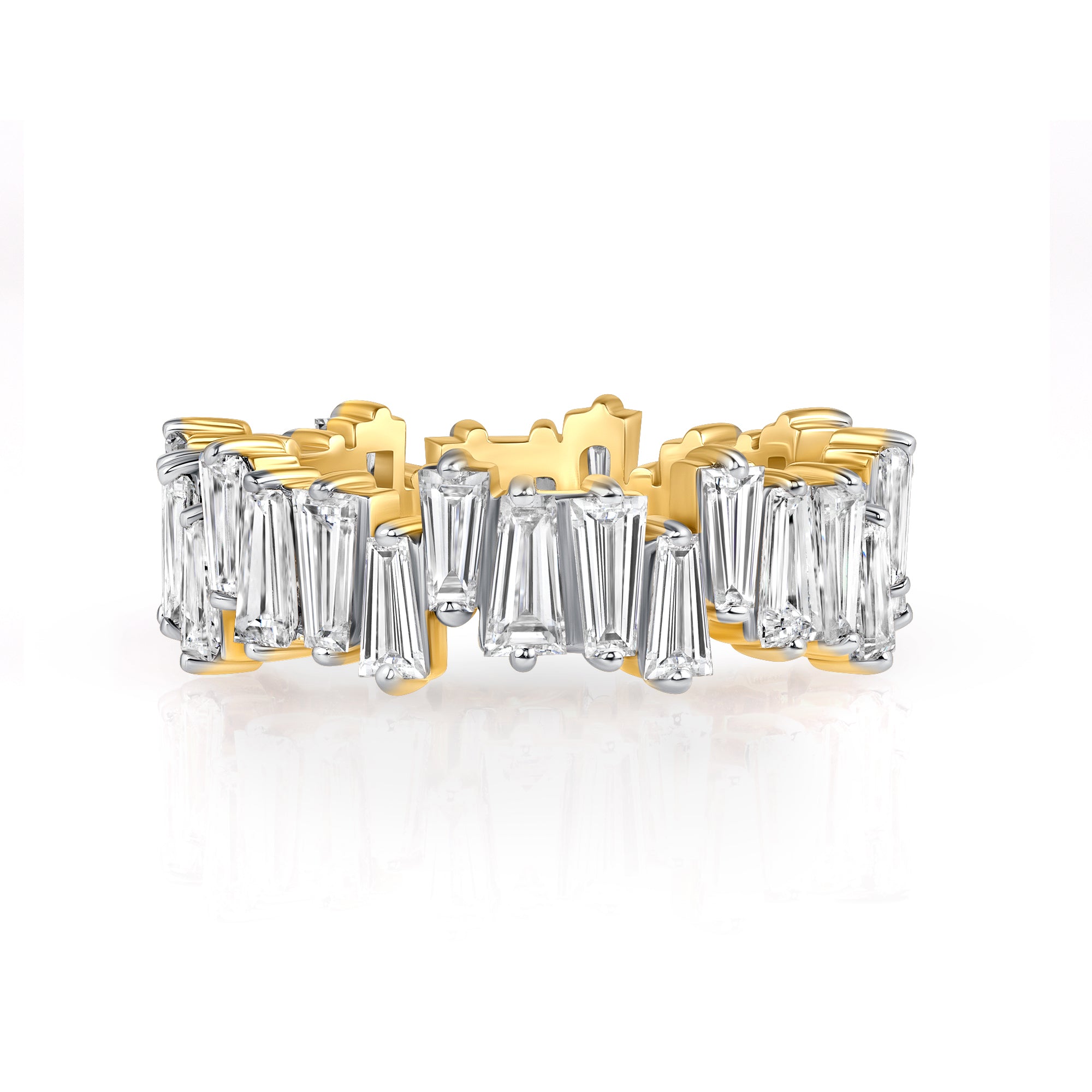 Tapered Baguette Lab Grown Diamond Ring 14K Gold