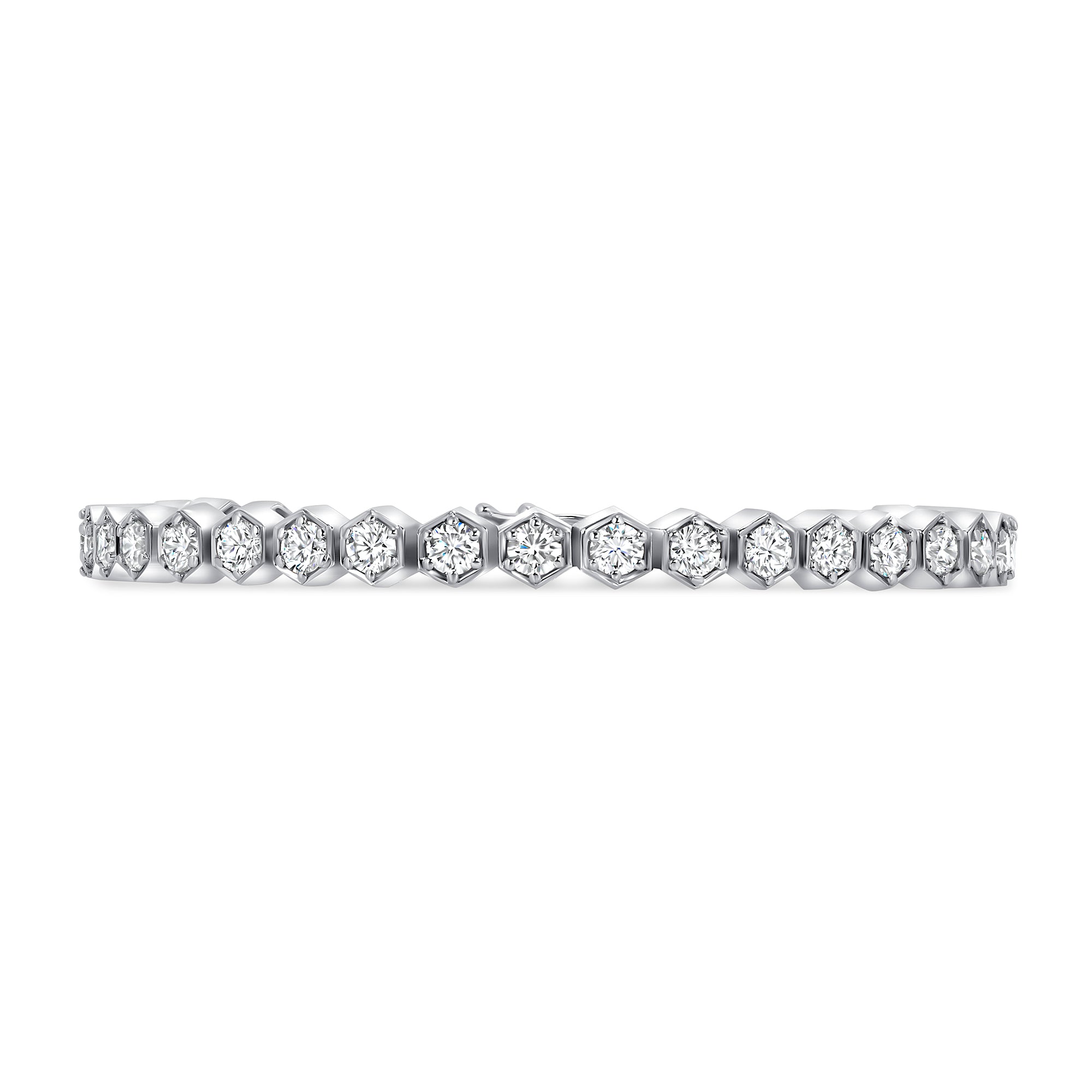 Hexagon Tennis Bracelet (5.40CT) 14 Karat White Gold