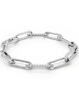 Lab Grown Diamond Paper Clip Bracelet in 14 Karat Gold