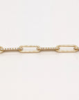 Lab Grown Diamond Paper Clip Bracelet in 14 Karat Gold