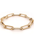 Lab Grown Diamond Paper Clip Bracelet in 14 Karat Gold