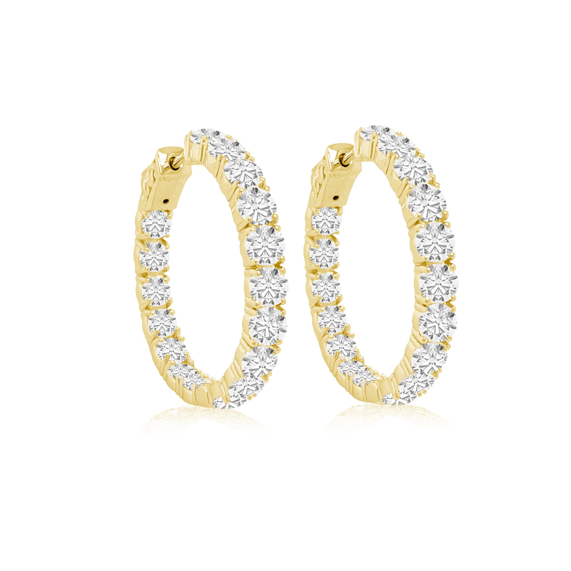 8.39ct Lab Grown Diamond Hoop Earring 14K Gold