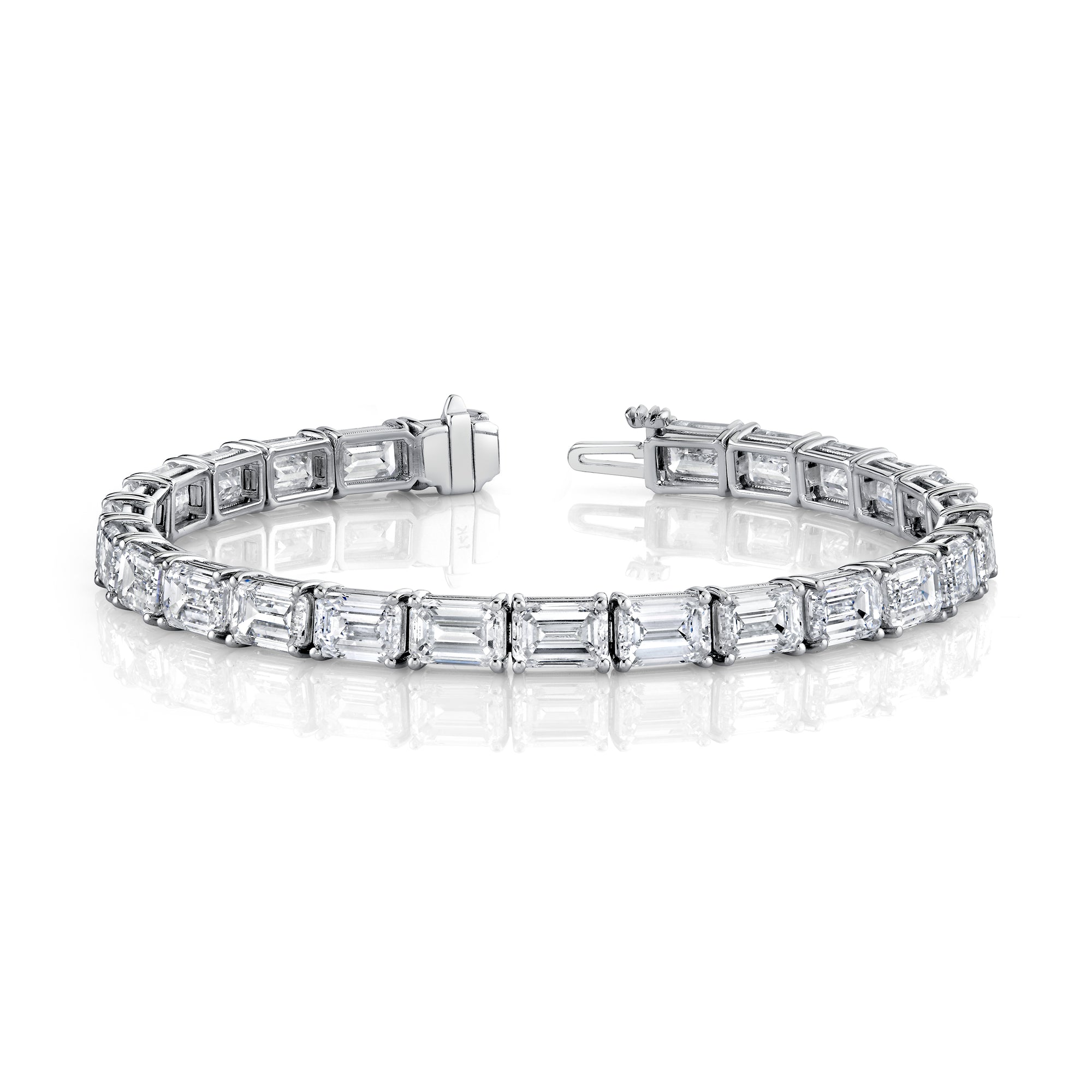 Lab Grown Emerald Diamond Tennis Bracelet (23.45CT) 14 Karat Gold