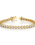 Lab Grown Round Diamond Bezel Tennis Bracelet (6.00CT) 14 Karat Gold