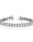 15.00CT Lab Grown Carre Shape Diamond Bezel Tennis Bracelet 14 Karat Gold