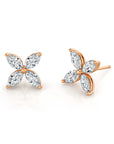 Marquise Lab Grown Diamond Petal Stud Earrings 14K Gold