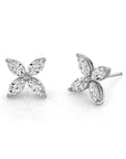 Marquise Lab Grown Diamond Petal Stud Earrings 14K Gold