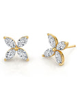 Marquise Lab Grown Diamond Petal Stud Earrings 14K Gold