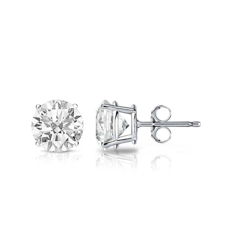 4 Prong Basket Stud Earring 14K Gold