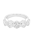5 Hexagon Lab Grown Diamond Ring 14K Gold