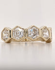 5 Hexagon Lab Grown Diamond Ring 14K Gold