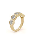5 Hexagon Lab Grown Diamond Ring 14K Gold