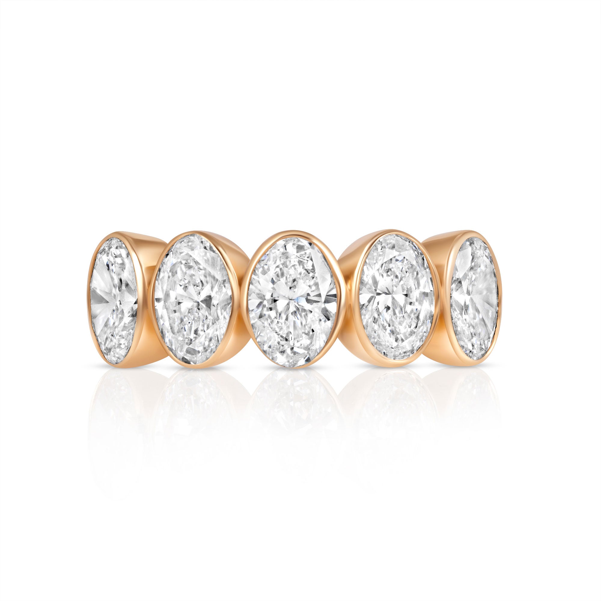 5 Stone Oval Lab Grown Diamond Ring in 14K Gold