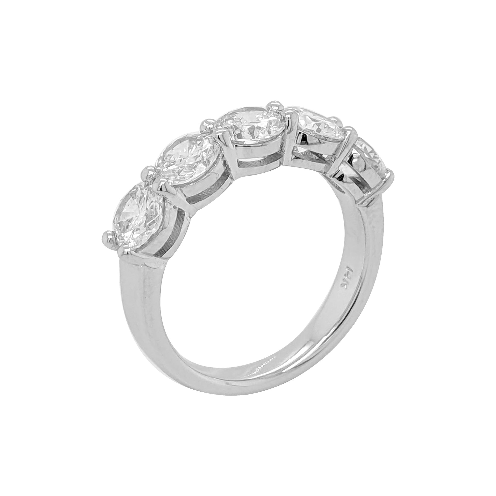 5 Stone Lab Grown Round Diamond Ring in 14K Gold