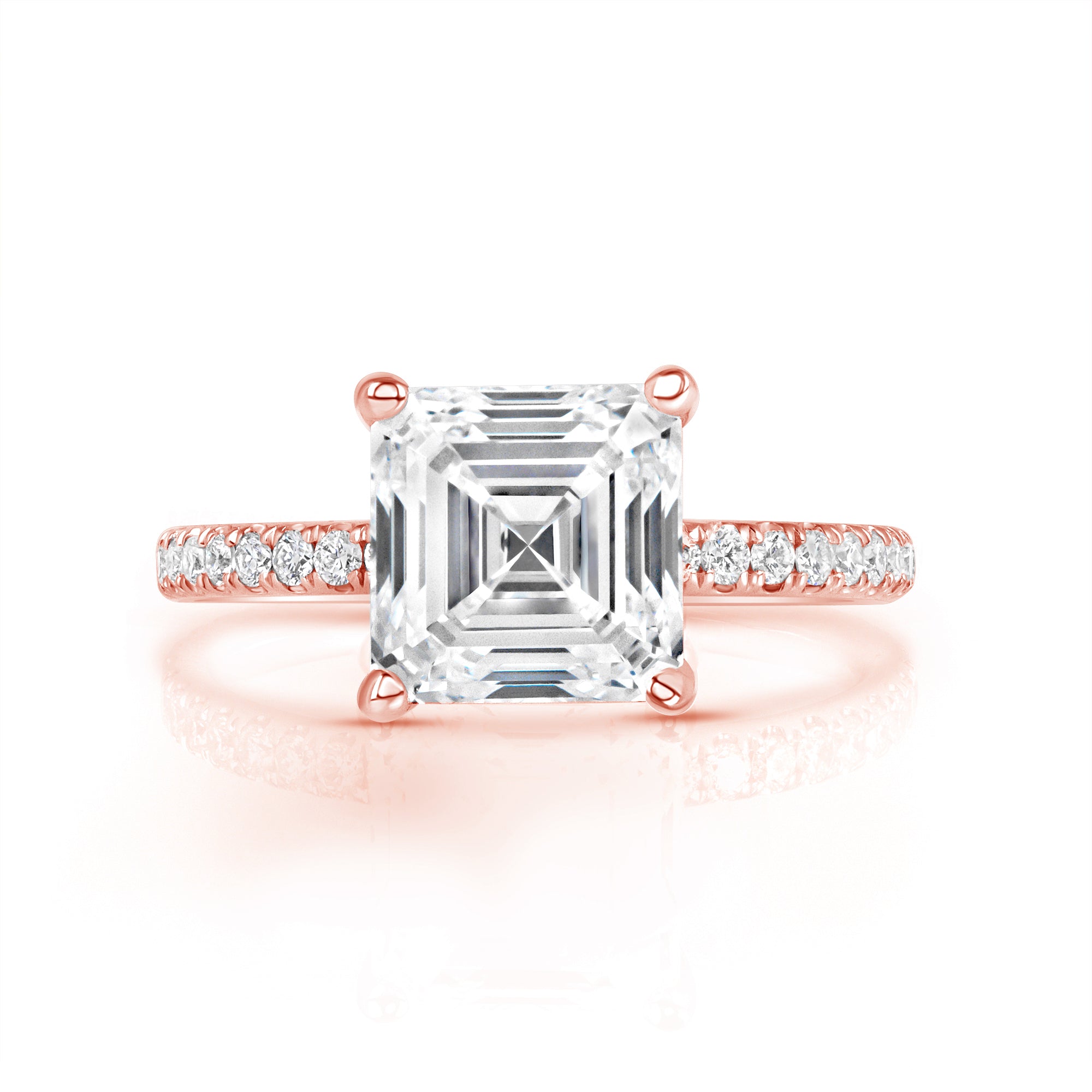 3.47ct Asscher Lab Grown Diamond Engagement Ring