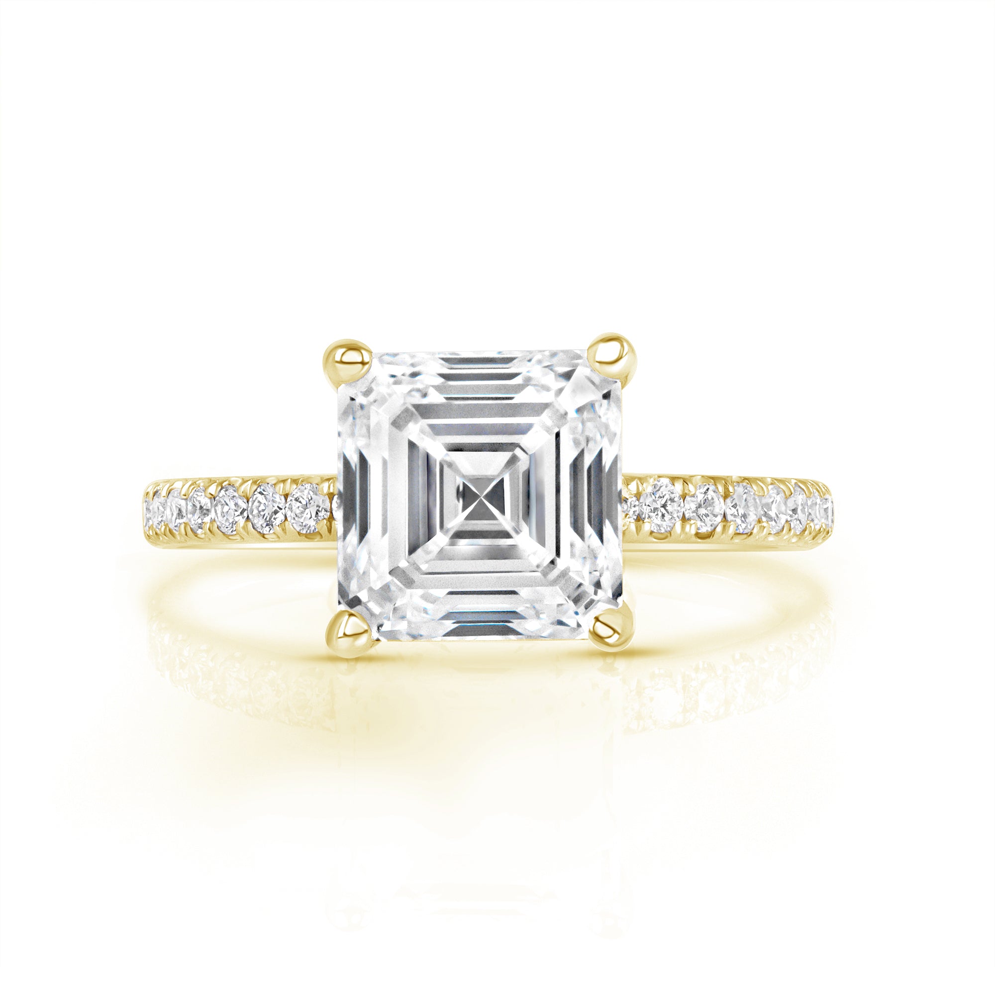 3.47ct Asscher Lab Grown Diamond Engagement Ring