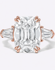 3 Stone Gold Cushion Engagement Ring