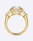 3 Stone Gold Cushion Engagement Ring