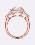 3 Stone Gold Cushion Engagement Ring