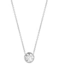 Solitaire Round Diamond Bezel Necklace in 14K Gold