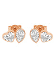Pear and Heart Lab Grown Diamond Stud Earrings 14K Gold