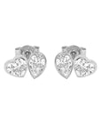 Pear and Heart Lab Grown Diamond Stud Earrings 14K Gold