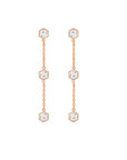 Hexagon Lab Grown Diamond Dangle Stud Earrings