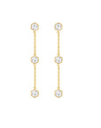 Hexagon Lab Grown Diamond Dangle Stud Earrings