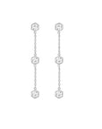 Hexagon Lab Grown Diamond Dangle Stud Earrings