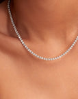 Lab-Grown Diamond Gold Tennis Necklace