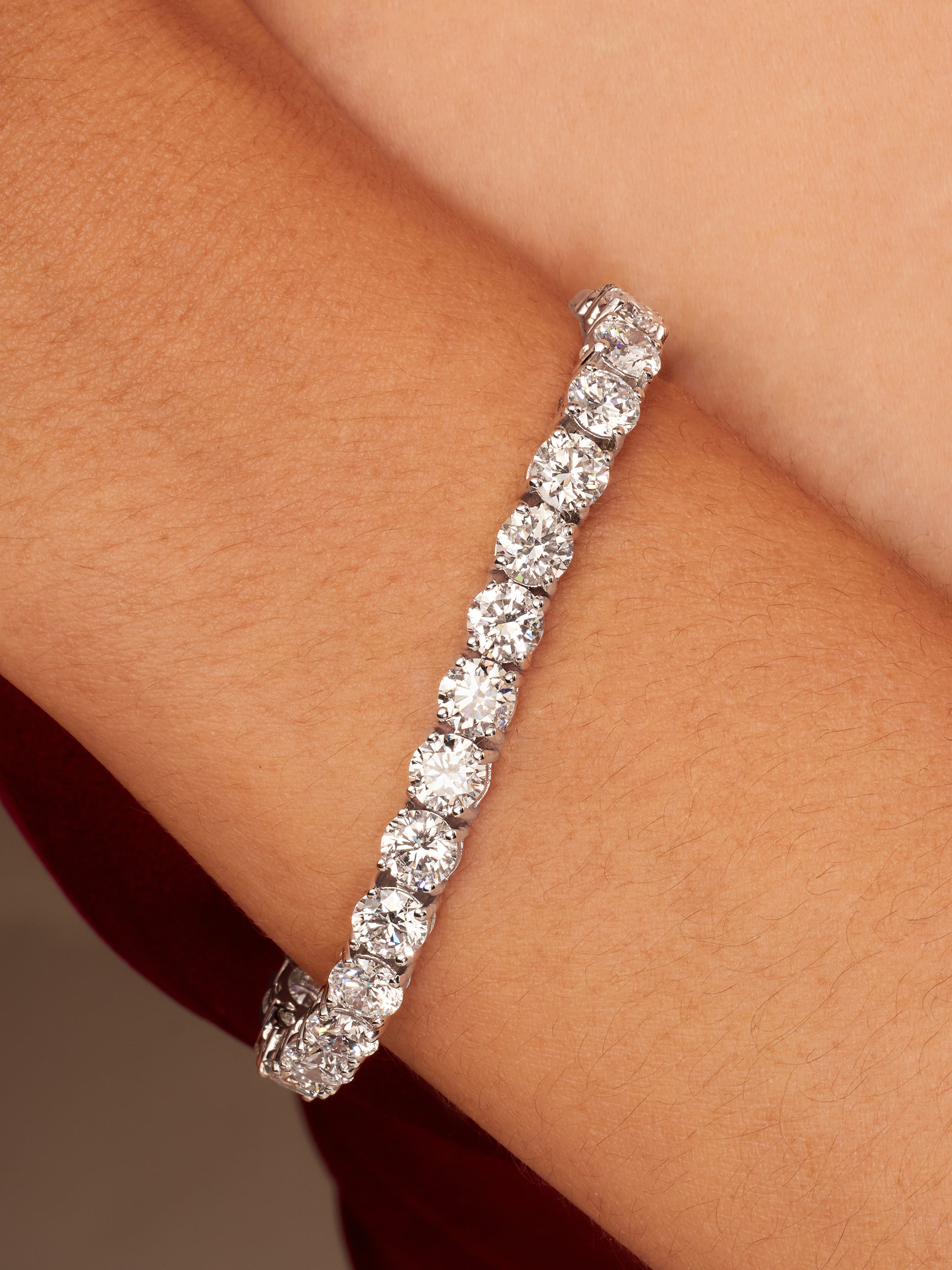 7" 4-Prong Lab Grown Diamond Tennis Bracelet 14K Gold