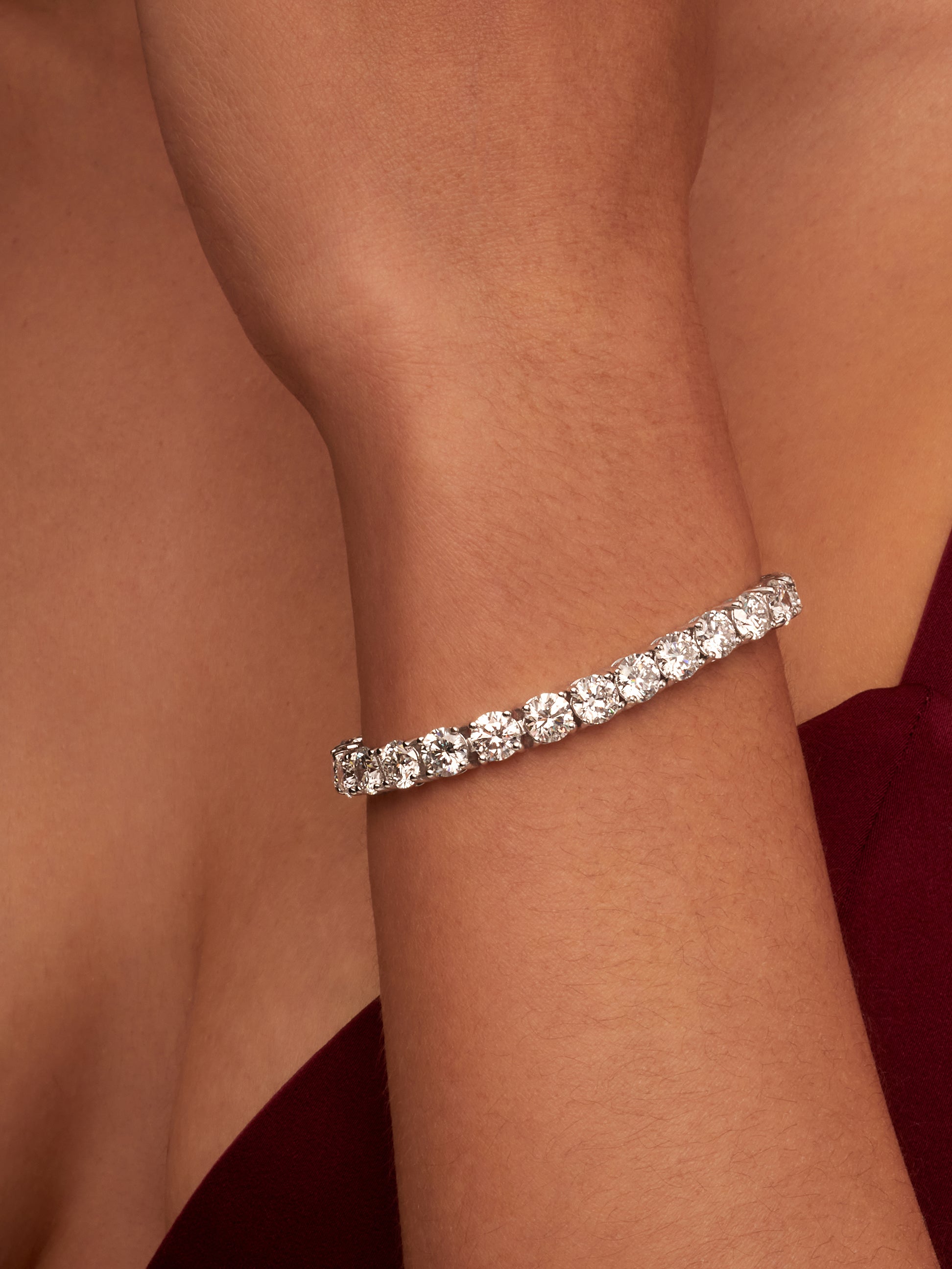 7" 4-Prong Lab Grown Diamond Tennis Bracelet 14K Gold