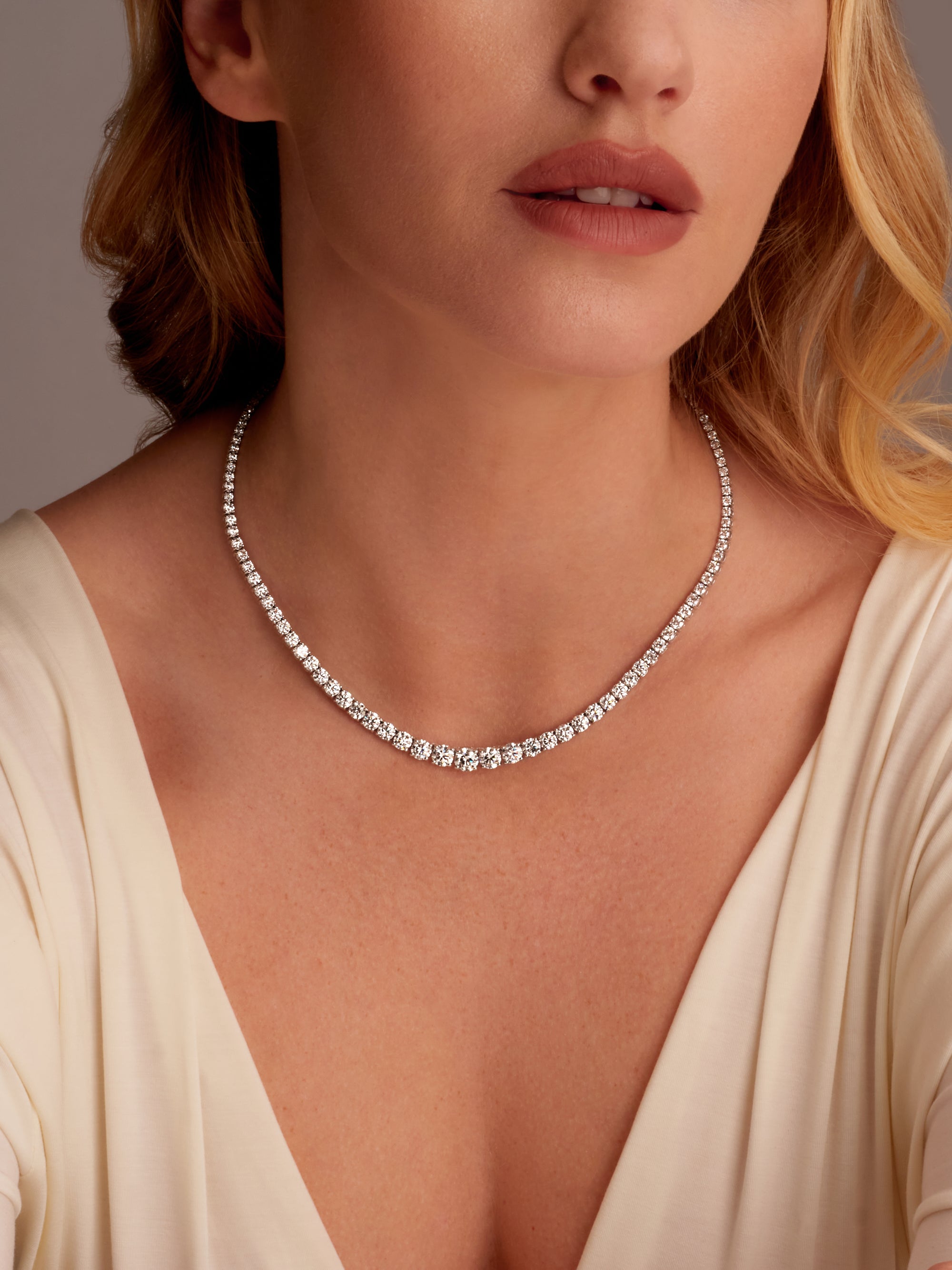 Medium Graduated Tennis Necklace