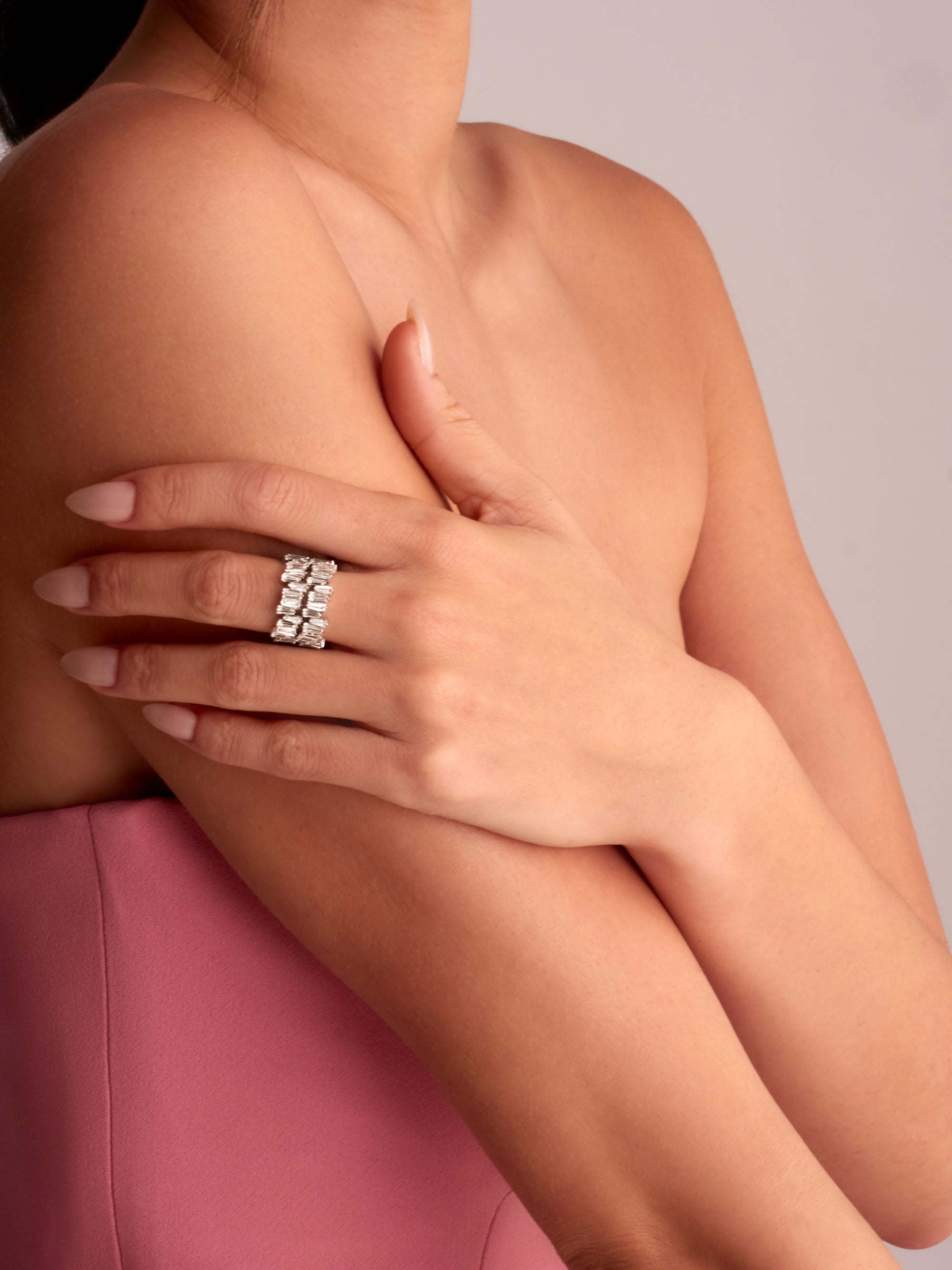 Tapered Baguette Lab Grown Diamond Ring 14K Gold