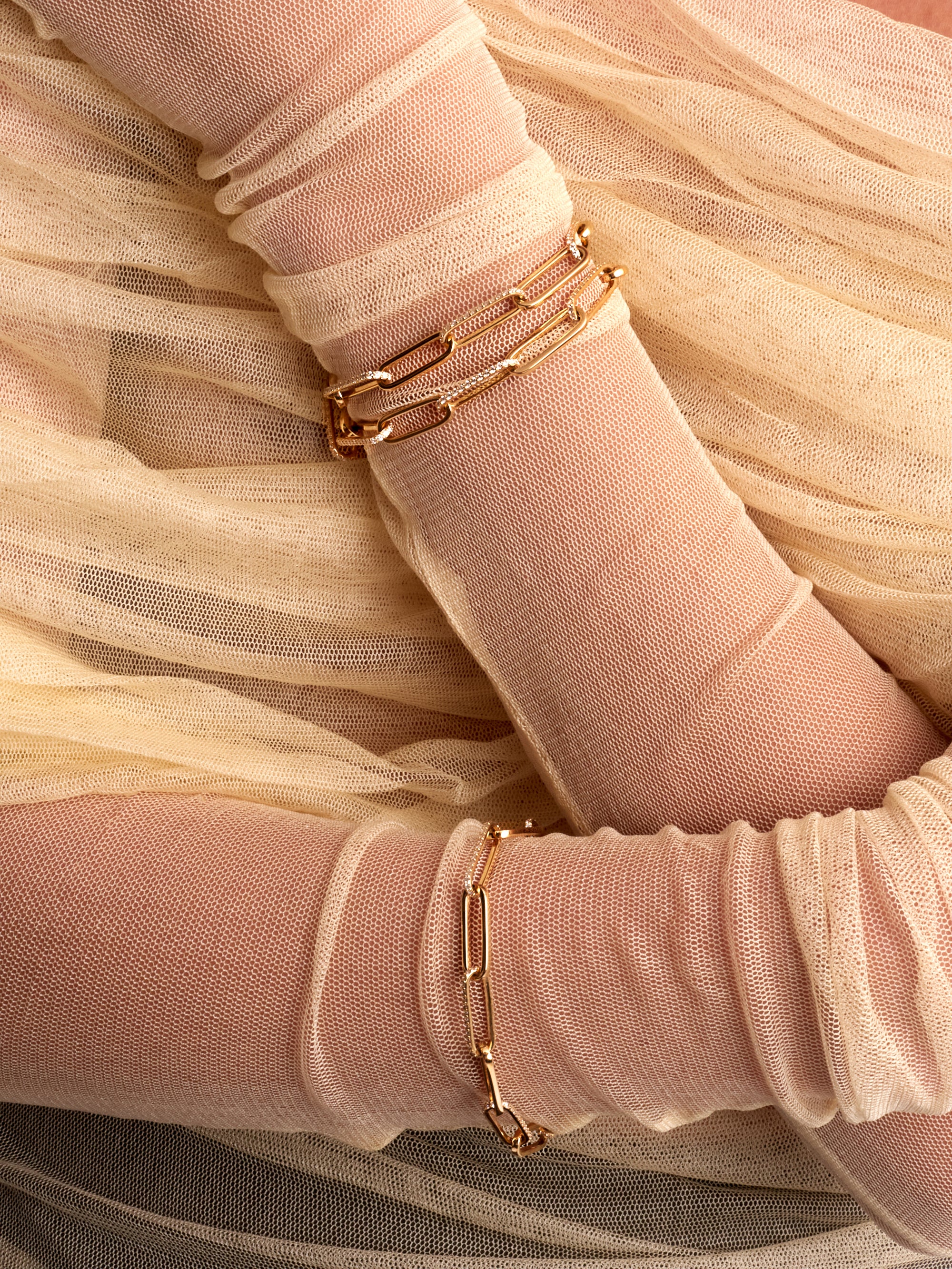 Lab Grown Diamond Paper Clip Bracelet in 14 Karat Gold