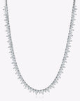 Halfway Pair Shape Gold Tennis Necklace
