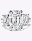 3 Stone Gold Antique Cushion Engagement Ring