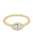 Marquise Diamond Pinkie Ring in 14K Gold