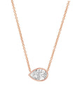 Pear-Shaped Diamond Bezel Necklace in 14K Gold
