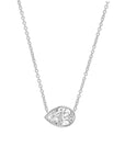 Pear-Shaped Diamond Bezel Necklace in 14K Gold