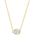 Pear-Shaped Diamond Bezel Necklace in 14K Gold