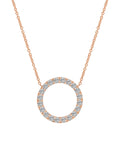 Circle Lab Grown Diamond Pendant Necklace 14K Gold