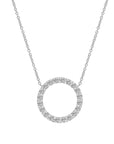 Circle Lab Grown Diamond Pendant Necklace 14K Gold