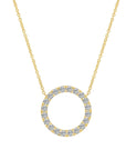 Circle Lab Grown Diamond Pendant Necklace 14K Gold