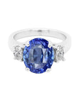 4ct Blue Sapphire Diamond Ring 14K Gold