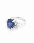4ct Blue Sapphire Diamond Ring 14K Gold