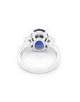4ct Blue Sapphire Diamond Ring 14K Gold